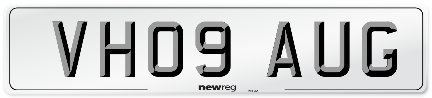 VH09 AUG Number Plate from New Reg